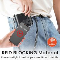 Dompet Rantai Kulit Asli Pria Anti RFID Multifungsi Dompet Kulit Lipat Tiga Pria Dompet Biker dengan Resleting