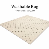 Tapis design grille minimaliste le plus vendu, tapis moderne beige et noir à pois, grand tapis à poils courts pour salon et chambre