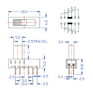 Zingear Hersteller für Micro Slide <span class=keywords><strong>Switch</strong></span> Sl13 Kleiner Strom 0.3a 50vdc Elektronisches Spielzeug Taschenlampe Kippschalter - Product Image 2