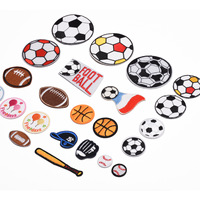 Patchs brodés thermocollants ou à coudre pour le sport : football, basketball, baseball, gants, bâtons, drapeaux