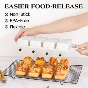 Moule à pâtisserie rectangulaire 8 cavités MUYULINS Factory, qualité platine LFGB, antiadhésif, sans BPA, en silicone, pour gâteaux et muffins. - Product Image 4
