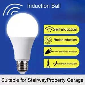 E27 thông minh <span class=keywords><strong>LED</strong></span> Nhôm bóng đèn tiết kiệm năng lượng cảm biến Radar hồng ngoại âm thanh của con người kiểm soát hành lang/lối đi/kho AC CE - Product Image 4