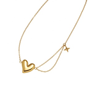 สร้อยคอจี้รูปหัวใจสแตนเลสชุบทอง 18K ดีไซน์ทันสมัย สำหรับผู้หญิง เหมาะสำหรับวันครบรอบและวันวาเลนไทน์ - Product Image 1