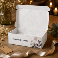Boîte à courrier personnalisée en marbre blanc, boîte cadeau de luxe, impression florale avec inscription « Avec amour pour toi », vente en gros, directement de l'usine, OEM