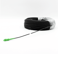 Kabel Drop SPS S/S SC/APC-SC/APC 9/125 G.657A1 150m hitam LSZH FTTH Kabel Drop Patch Cord warna hitam dan warna putih