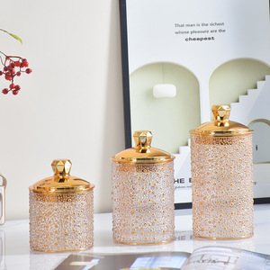 YHYP Vente chaude transfrontalière Décoration Contenants de rangement pour bonbons en plastique bronzé scellés avec couvercles pour la décoration de la maison Cuisine - Product Image 6