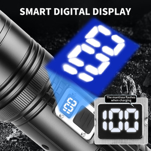 XHP90 COB Flashlight 6000mAh Rechargeable Digital Display High <b>Power</b> LED <b>Torch</b> With Tail Floodlight Design - Product Image 4