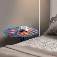 Table basse multifonctionnelle en métal circulaire imperméable de style populaire, design créatif, art déco, moderne, pour l'extérieur et l'intérieur