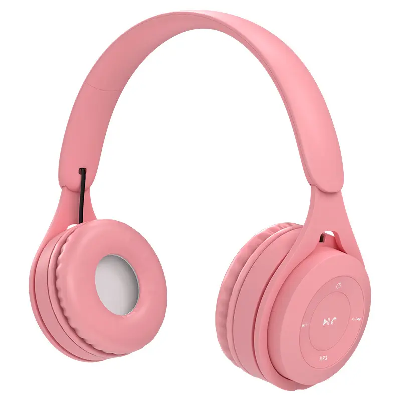 Newest Over Ear Headset HiFi Stereo with Microphone Support TF Card MP3 Player for Gamer Macaron Headphone Wireless