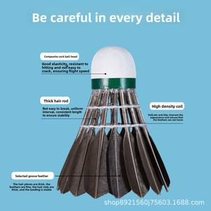 वाव काउंटर हमलावर y8 बैडमिंटन शटलकॉक मॉडल s500 5-लेयर स्पीड 75-85 आउटडोर इस्तेमाल ब्लैक डक फेदर बॉल स्थिर उड़ान - Product Image 4