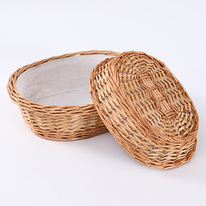 Set di Cestini per Pane in <span class=keywords><strong>Vimini</strong></span> <span class=keywords><strong>e</strong></span> <span class=keywords><strong>Rattan</strong></span> Naturale Rotondi <span class=keywords><strong>e</strong></span> Ovali, Cesto per Fermentazione del Pane a Lievitazione Naturale con Imbottitura - Product Image 1