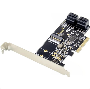 Carte d'extension Fervit PCIe X4 JMB585 SATA&M.2 Key B SATA6Gbps - Product Image 1