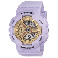 Jam Tangan Digital Sport LASIKA W-F142 Berkualitas Tinggi Tahan Air 3BAR Lampu Latar LED Alarm Stopwatch Tali TPU Unisex
