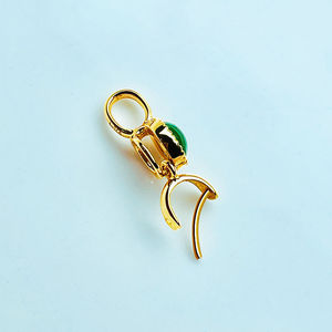 18K 컬러 도금 버클 옥 냄비 덮개 손잡이 잎사귀 관음 펜던트 목걸이 DIY 액세서리 - Product Image 3