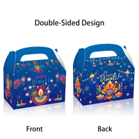 MorSun 12 boîtes en papier portables pour bonbons, motif paon, pour le festival Diwali, décoration de style indien pour les fêtes