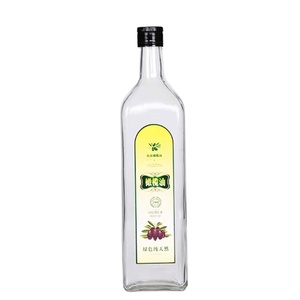 Neuf bouteilles en verre d'huile d'olive pour cuisson, carrées et claires, Marasca, 100ml 250ml 500ml 750ml 1000ml, vrac - Product Image 6