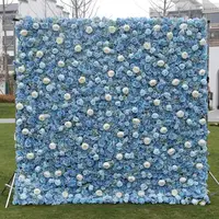 Mur de fleurs bleues 5d en gros, toile de fond, décorations murales de fleurs pour mariage à la maison