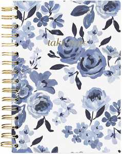 Carnet de notes en cuir Caitlin Wilson avec reliure spirale thermique A5, design floral, 80 feuilles de papier premium, personnalisable, livraison rapide - Product Image 1