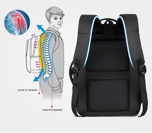 Multifunctional Waterproof Oxford Travel <b>Backpack</b> with USB Port Durable Laptop Bag Featuring Arcuate Shoulder Strap 24L Capacity - Product Image 6