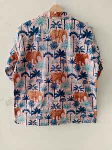 Conjunto de Pijama de Dos Piezas para Mujer, Unisex, Transpirable, de Algodón, con Estampado Floral, Elegante, para Primavera y Verano - Product Image 2