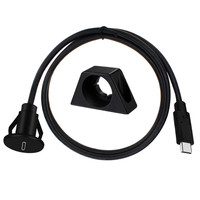 Cable impermeable USB 3,0 Tipo-C macho a hembra Cable de extensión de instalación de panel integrado