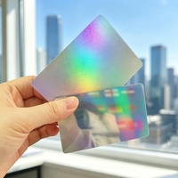 Kartu Nama Bisnis Holografik Pelangi Warna-warni Kustom Pribadi, Foil Laser Tahan Air Teknologi NFC 13.56 MHz Kartu Koleksi