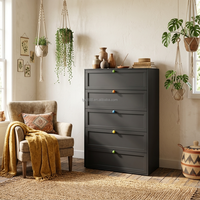 Meuble de rangement à tiroirs en fer de luxe léger, commode métallique autoportante grande capacité pour entrée