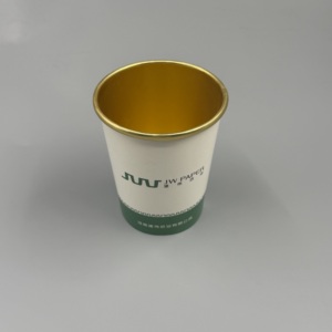 Gobelets en papier doré/argenté de haute qualité, personnalisables avec logo, revêtement PE, qualité alimentaire, imperméables, pour café, mariage, fête - Product Image 5