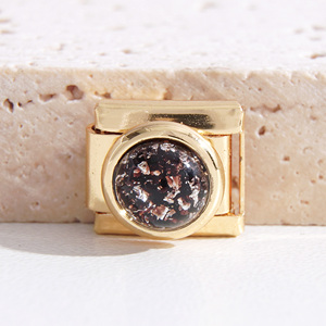 Thời Trang Mới Trong Kho Đá Quý Quyến Rũ Ý Vòng Đeo Tay Liên Kết Thép Không Gỉ Vàng Sinh Đá 9Mm Ý Quyến Rũ - Product Image 6