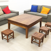Table basse moderne en teck indonésien certifié, durable, confortable et modulaire, de style nordique, pour salon et extérieur
