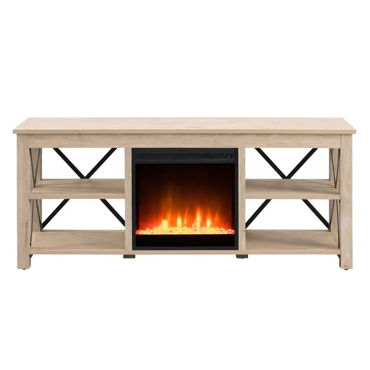 High quality fireplace TV stand designs tv stand with electric fireplace included