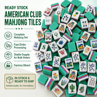Jeu de Mahjong Américain Thème Vacances de Golf 160 Pièces Personnalisé en Acrylique Pliable Écologique Tuiles de Mahjong Modernes Divertissement de Luxe