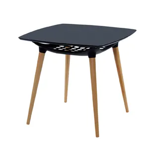 Nordic Dubbellaags Vierkante Restaurant Bar Tafel Moderne Houten Kantoor Conferentie Vergadering Woonkamer Tafel