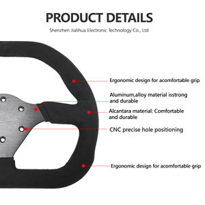 Nouveau volant de course JLH 310 mm en forme de D en Alcantara, volant universel à <span class=keywords><strong>3</strong></span> branches, anodisé noir, pour jeux de simulation de course - Product Image 2