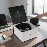 Boîte pliable magnétique de luxe avec logo en or personnalisé, ruban, matériaux recyclés, papier couché, doublure en éponge, lamination brillante