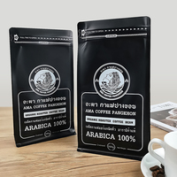 Sachet d'emballage souple personnalisé à fond plat carré à huit soudures, avec soufflet latéral, valve et fermeture éclair, pour café et snacks