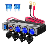 WH Nouvelle prise allume-cigare 12V avec chargeur de voiture PD+QC, prise d'alimentation pour téléphone, compatible camion et camping-car, tension 12-24V