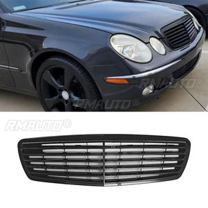 Grille avant pour Mercedes Benz W211 Classe E E200 E320 E350 E55 2002 2003 2004 2005 2006 Noir brillant - Product Image 1