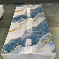 Panneau mural en PVC UV marbré de 3 mm, imperméable, anti-rayures, facile à installer, revêtement mural intérieur pour la décoration d'hôtels et de maisons