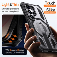 Harde PC Zachte TPU Hybride Magnetische Telefoonhoes voor Samsung S26 S25 Ultra Verborgen Standpunt Vierhoekbescherming
