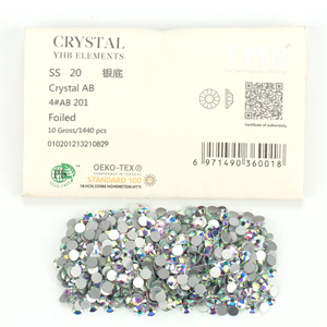 YHB 144-185 Haute Qualité Foiled Cristal Verre Strass Dos Plat En Vrac En Gros Non Hotfix Nail Art Vert Opale Strass - Product Image 5