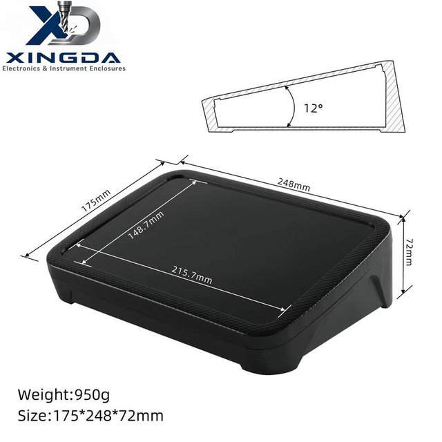 248*175*72mm Electronic Project Plastic Electrical Junction Enclosure Model ABS Plastic Desktop Electronic Housing
