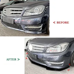ลิ้นกันชนหน้าสำหรับรถยนต์ C Class W204 S204 Facelift ปี 2011-2014 รุ่น AMG Line Sport BodyKit อุปกรณ์ป้องกัน อะไหล่รถยนต์ - Product Image 4
