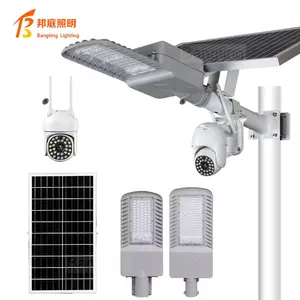 BANGTING Wireless Remote Control Outdoor Solar Power Supply Led 40W 60W 100W 150W 200W Street Light Lamp with Cctv Ip Camera