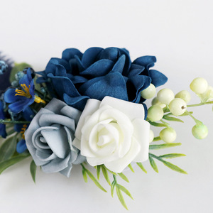 Decoraciones de boda de estilo europeo novia novio mejores amigos muñeca rosas pecho falda taza ramos de flores elegante diseño de rosas - Product Image 5