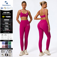 Ensemble de vêtements de sport respirant et léger pour femmes, 2 pièces, soutien-gorge de sport à col en V avec bretelles spaghetti et leggings sculptants taille haute