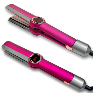 Piastra per Capelli Professionale 2-in-1 LCD a Infrarossi con Rivestimento Ceramico Ionico, Arricciacapelli Elettrico ad Alta Temperatura con Ioni Negativi per Uso Domestico - Product Image 1