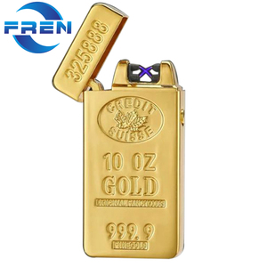 Muestra gratis, Logo gratis Encendedor de cigarros eléctrico sin llama, USB, Plasma, barra dorada personalizada, sin mínimo, FR-689 - Product Image 3