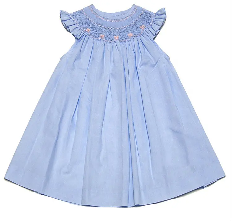 Infant/toddler Girls - Pretty Butterfly Smocked Bishop Dress Baby Dress Wholesale Oem Made In Viet Nam Girls Clothing 