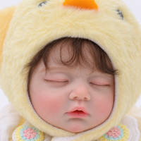 Poupée Reborn personnalisée de 24 pouces avec corps en tissu et membres en vinyle, cheveux implantés, yeux endormis, réaliste comme un nouveau-né, cadeau pour enfants